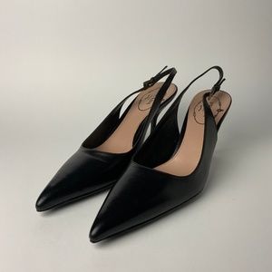 PRADA Black Leather Slingback Pumps